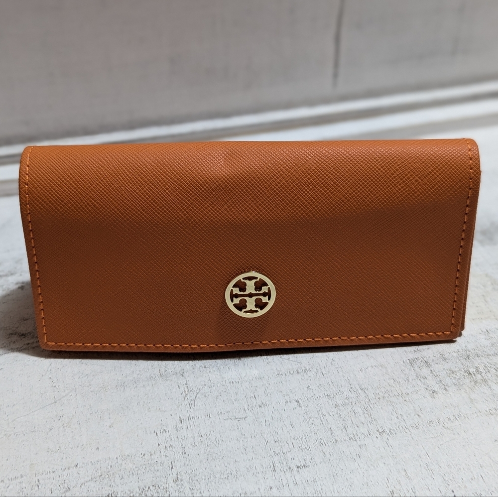 Tory Burch Burnt Orange Eyewear Case For Your any Glasses with Gold Logo